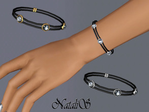 Sims 3 — NataliS TS3 Double leather bracelet with crystals by Natalis — Double leather bracelet with crystals. FT-FA-YA