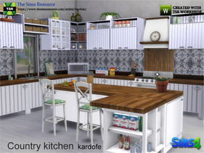 Sims 4 — kardofe_Country kitchen by kardofe — Rustic style kitchen, with wooden cabinets in four color options and