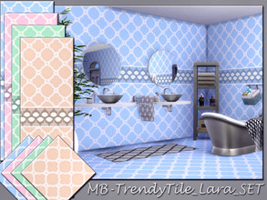 Sims 4 — MB-TrendyTile_Lara_SET by matomibotaki — MB-TrendyTile_Lara_SET , lovely tile wall and floor set, one tile wall