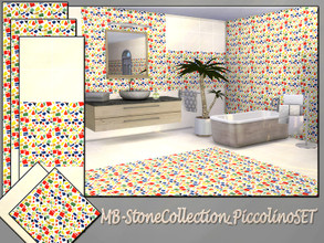 Sims 4 — MB-StoneCollection_PiccolinoSET by matomibotaki — MB-StoneCollection_PiccolinoSET, modern, colorful tile wall