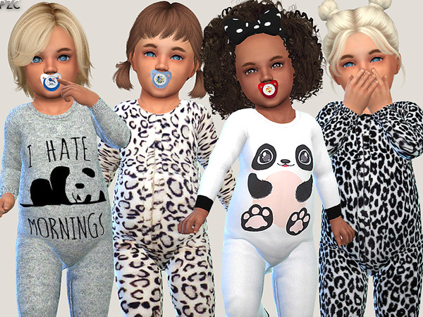 Sims 4 — Toddler Onesie Collection 043 by Pinkzombiecupcakes — Toddler Onesie Collection 043 available in 7 styles. CAS