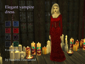 Sims 4 — Elegant Vampire Dress by Sandrini_Feierabend — Created for: The Sims 4 Base game mesh retexture 8 swatches -