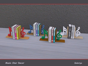 Sims 4 — Music Star Decor. Books v1 by soloriya — Three books with musical notes in a holder. Part of Music Star Decor. 4