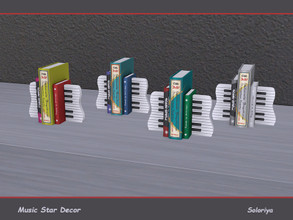 Sims 4 — Music Star Decor. Books v2 by soloriya — Three books with small piano. Part of Music Star Decor. 4 color