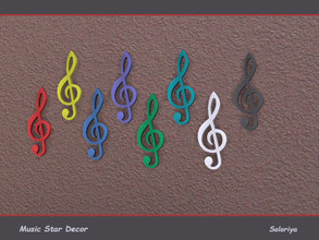 Sims 4 — Music Star Decor. Treble Clef by soloriya — Wall deco treble clef. Part of Music Star Decor. 8 color variations.