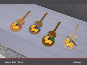 Sims 4 — Music Star Decor. Guitar with Lemons by soloriya — Cutting board guitar with lemons and knife. Part of Music