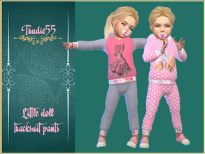 Sims 4 — Little doll tracksuit pants by TrudieOpp — 2 Little doll tracksuit pants recolor Part of a set of pants and tops
