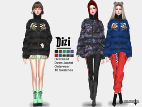 Sims 4 — DIZI - Oversized Jacket by Helsoseira — Style : Oversized down jacket outerwear Name : DIZI Sub part Type :