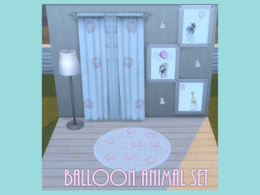 Sims 4 — Balloon Animal Mini Set by kjrybolt2 — Set includes: Balloon Curtain (Left) Balloon Curtain (Right) Balloon Rug