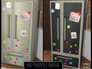 Sims 4 — Kid Friendly Refrigerator by kjrybolt2 — Refrigerator comes in two colours: -Stainless Steel -Black &amp;
