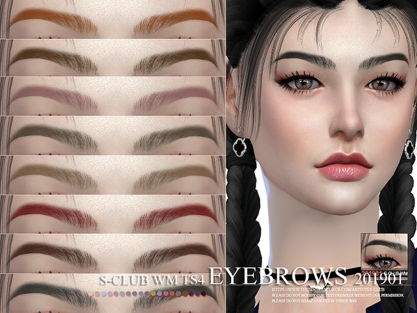 Sims 4 — S-Club WM ts4 Eyebrows 201901 by S-Club — Eyebrows, 15 swatches, hope you like, thank you.
