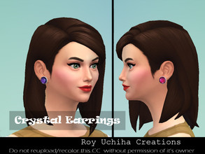 Sims 4 — Crystal Earrings by Roy_Uchiha — Crystal earrings for fashionable sims in many different swatches.