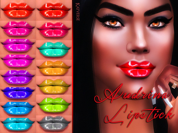 Sims 4 — Audrina Lipstick by KatVerseCC — I hope you like this new vibrant lipstick. :) 15 swatches Teen to elder