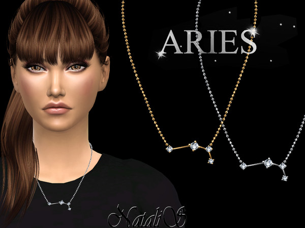 Sims 4 — NataliS_Aries zodiac necklace by Natalis — Aries zodiac necklace. FT-FA-FE 2 colors.