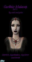 Sims 2 — Gothic Makeup, Set 2 by andi and grim — This is my second set of gothic makeup, it has black lipstick with a