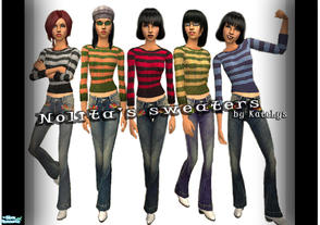 Sims 2 — Nolita\'s Sweaters set by katelys — This set includes five shades of one sweater for teen females. No mesh or EP