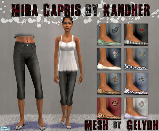 Sims 2 — Mira Capri Collection by Xandher — A collection of basic jean capris in an assortment of shades, paired with