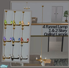Sims 2 — 2 And 1 Story 4 Funnel Lamps  by DOT — 2 And 1 Story - 4 Funnel Ceiling Lamps. Sims 2 by DOT of The Sims