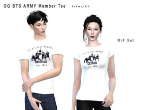 Sims 4 — K-Pop BTS OG ARMY Member Tee Set Male Female by Kireina_Sims2 — K-Pop BTS OG ARMY Member Tee Set Male Female.