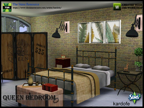 Sims 3 — kardofe_Queen Bedroom  by kardofe — Industrial style bedroom with vintage elements, in which wood and metal