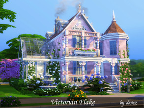 Sims 4 — Victorian Flake by dasie22 — Victorian Flake is a cute, little villa. This small house features two bedrooms,
