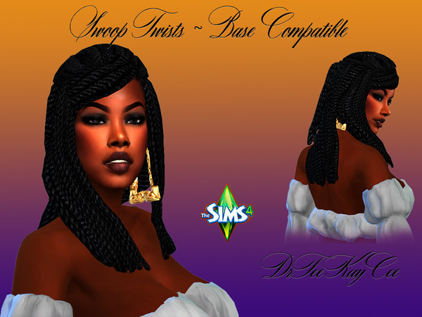 Sims 4 — Swoop Twists - Base Compatible by drteekaycee — Here's another look to Senegalese Twists. Some of your Sims may