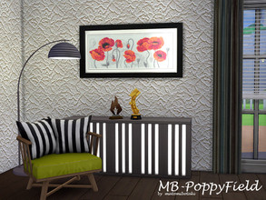 Sims 4 — MB-PoppyField by matomibotaki — Lovely and cozy painting in 2 different frame colors and timeles floral motive,
