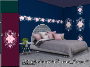 Sims 4 — MB-OpulentWallwear_Flower2 by matomibotaki — MB-OpulentWallwear_Flower2, elegant solid colored wallpaper with