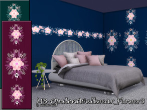 Sims 4 — MB-OpulentWallwear_Flower3, by matomibotaki — MB-OpulentWallwear_Flower3, elegant solid colored wallpaper with