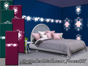 Sims 4 — MB-OpulentWallwear_FlowerSET by matomibotaki — MB-OpulentWallwear_FlowerSET, elegant solid colored wallpapers