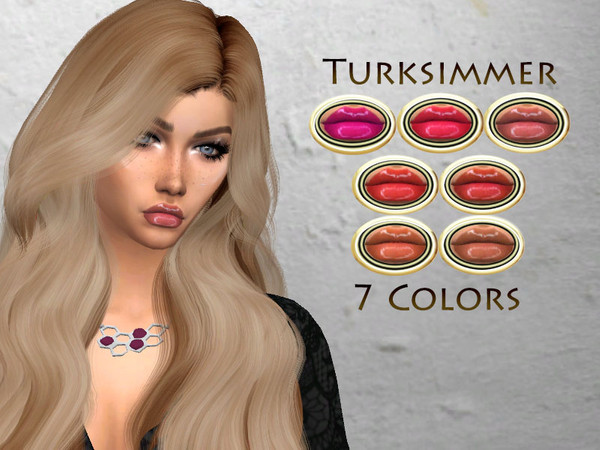 Sims 4 — LS: Lip Gloss #2 by Daph's — 7 Colors Works with all of skins Teen-Elder For; Female