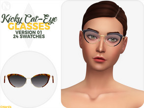 Sims 4 — Kicky Cat-Eye Glasses V2 by Nords — This is Version 2 of Kicky Cat-Eye Glasses. It is smaller and less rounded