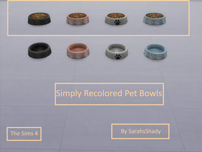 Sims 4 —  Pet Bowl recolors with paw prints - REQUIRES CATS AND DOGS by xSarahsShadyx — Pet bowl recolors in black, gray,
