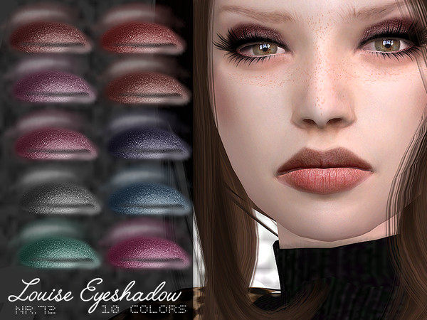 Sims 4 — IMF Louise Eyeshadow N.72 by IzzieMcFire — Louise Eyeshadow N.72 contains 10 colors in hq texture. Standalone
