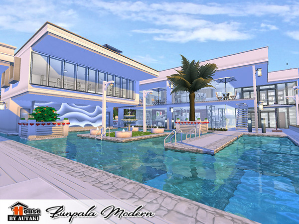 Sims 4 — Bunpala Modern by autaki — Bunpala Modern Luxury modern styles. House for your simmies. It has 2bedrooms 2Living