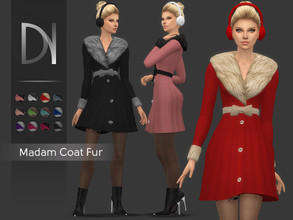 Sims 4 — Madam Coat Fur [HQ] by DarkNighTt — Madam Coat Fur Have 12 colors. Handmade / Printed(Fur Detail) texture. New