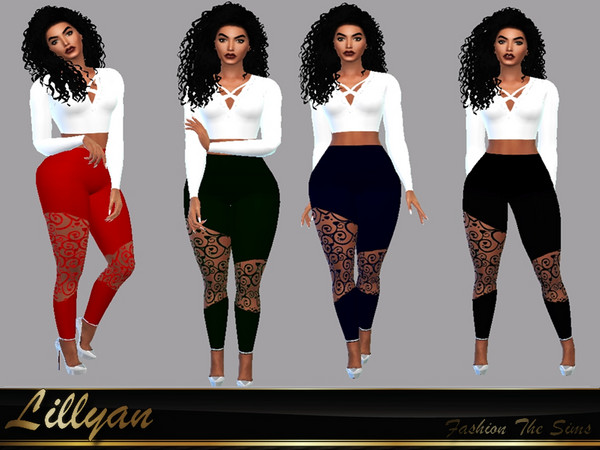 Sims 4 — Leggings Raquel by LYLLYAN — Leggings in 5 colors. Base game.