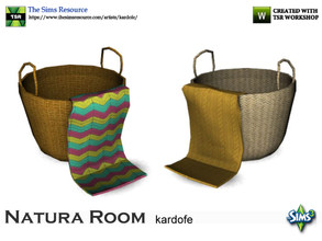 Sims 3 — kardofe_Natura Room_Basket by kardofe — Wicker basket with a blanket, has a slot to put inside what you want