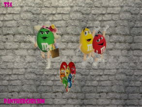 Sims 4 — M and M Wall Stickers Small-REQUIRES GET TOGETHER by PantherGirlSim — Created for: The Sims 4 3 Small M &M