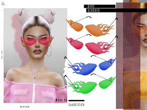 Sims 4 — LeahLillith Hype Glasses by Leah_Lillith — Hype Glasses All LODs Custom CAS thumbnail avilable in 5 colors