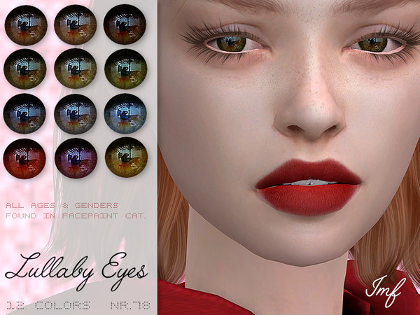 Sims 4 — IMF Lullaby Eyes N.78 by IzzieMcFire — - Stand alone item with thumbnail - 12 colors - All ages and genders - HQ