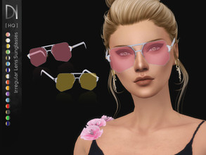Sims 4 — Irregular Lens Sunglasses by DarkNighTt — Irregular Lens Sunglasses Have 16 colors. HQ mod compatible. Hope you