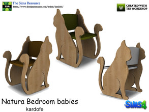 Sims 4 — kardofe_Natura Bedroom_Cat Chair by kardofe — Chair formed by two silhouettes of a cat, in natural wood, in