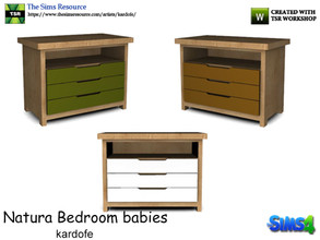 Sims 4 — kardofe_Natura Bedroom_Dresser by kardofe — Chest of drawers with three large drawers, in natural wood and in