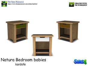 Sims 4 — kardofe_Natura Bedroom_End Table by kardofe — Night table, with a drawer and a hole in the bottom, in natural