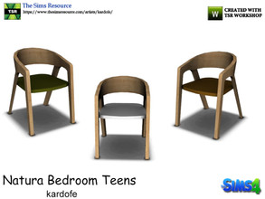 Sims 4 — kardofe_Natura Bedroom_DiningChair by kardofe — Chair for the desk, in natural wood, in three options of color 