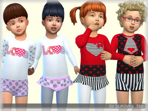 Sims 4 — Set St. Valentine's Day  by bukovka — A set of clothes for the little ones. Installed offline, suitable for base