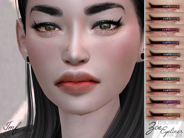 Sims 4 — IMF Zoe Eyeliner N.29 by IzzieMcFire — Zoe Eyeliner N.29 contains 10 colors in hq texture. Standalone item with