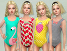 Sims 4 — Swimsuit for Girls by lillka — Swimsuit for Girls / 4 styles New Mesh (included) Thank you Black Lily for the
