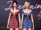 Sims 4 — Genius Ashley Dress by Genius6662 — - New Mesh - All Lods - 12 Swatches - Custom Thumbnail